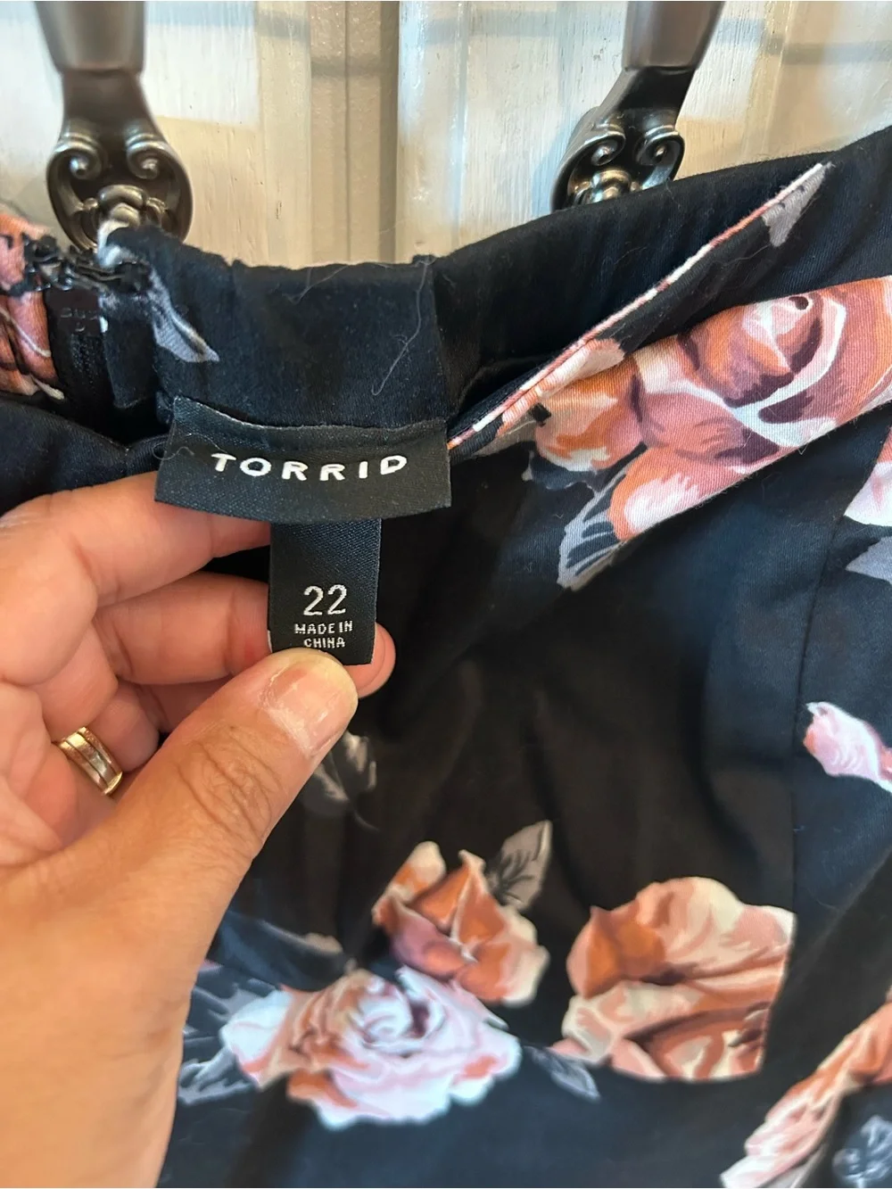 torrid Black Strapless Jumpsuit with Blush Pink Rose Print